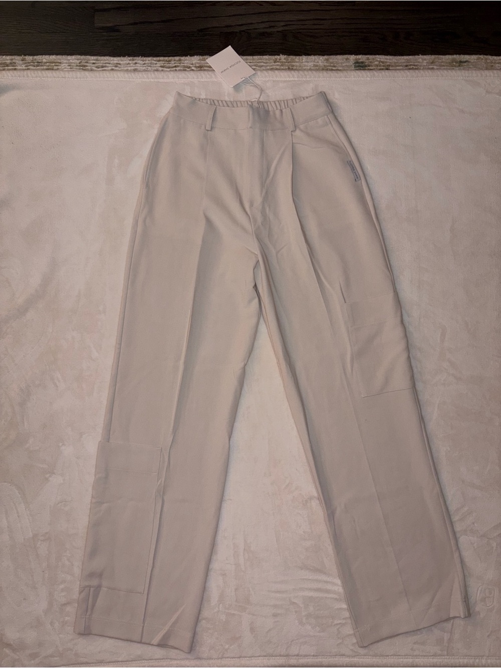 Fuschia Shaw: Tan Wide Leg Trousers